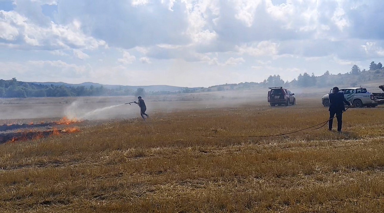 Karabük’te anız yangını büyümeden söndürüldü