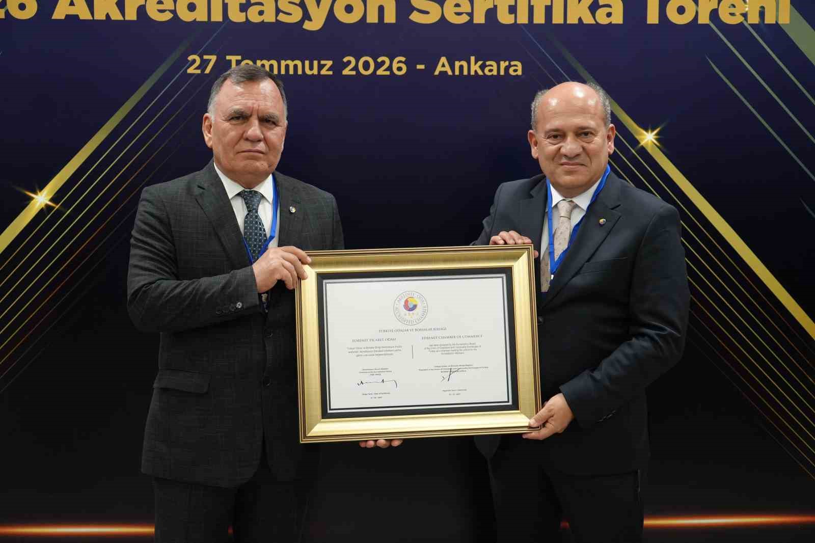 Edremit Ticaret Odası&rsquo;na 5 yıldızlı akreditasyon