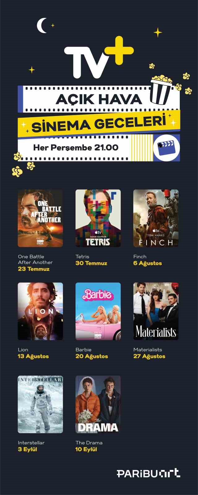 TV+ ile a&ccedil;ık hava sinema geceleri başlıyor