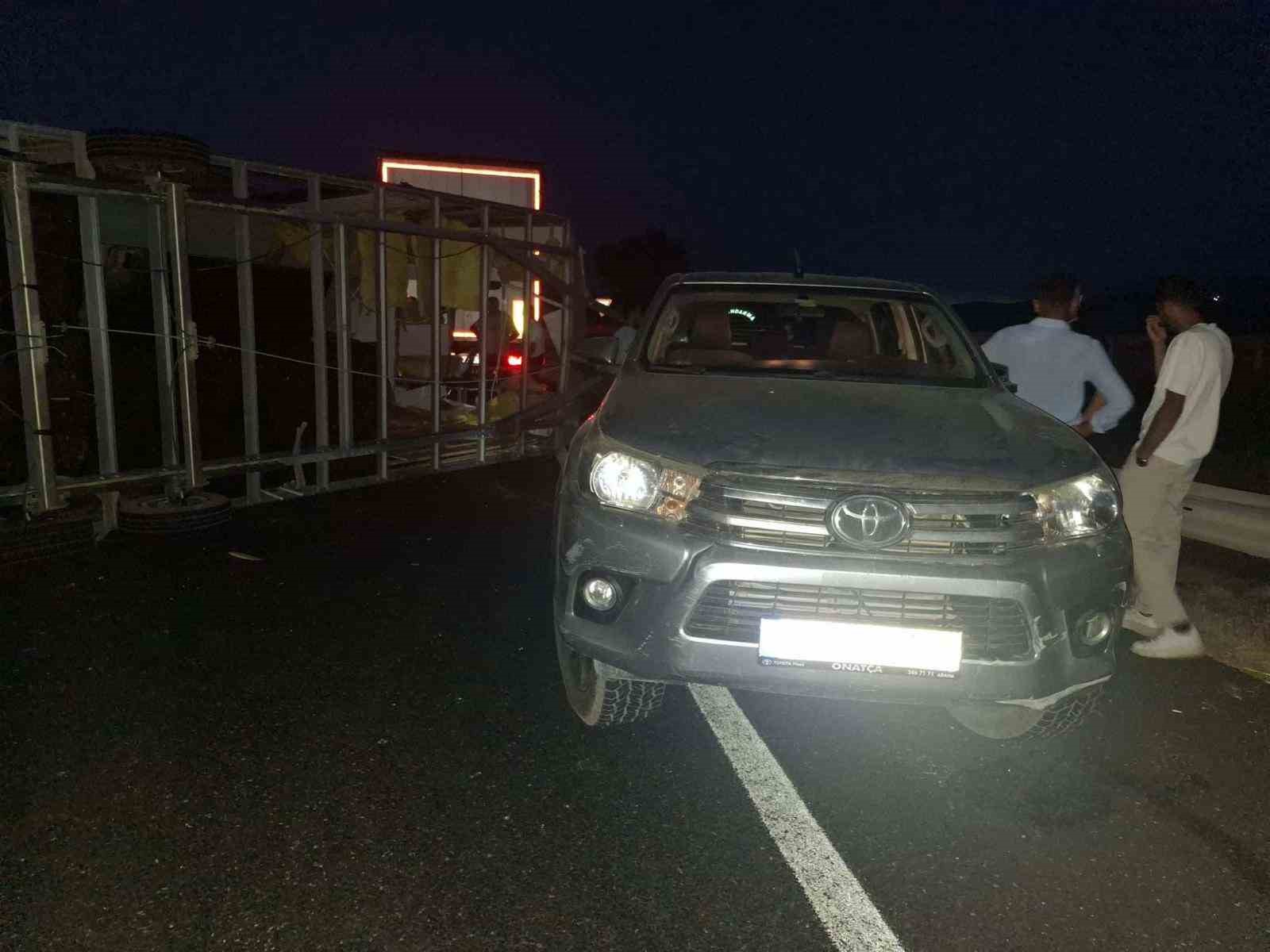 Bilecik&rsquo;te karavan devrildi: 1 yaralı