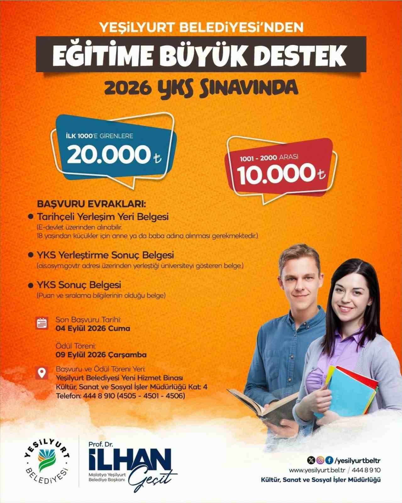 Yeşilyurt Belediyesi’nden eğitime destek