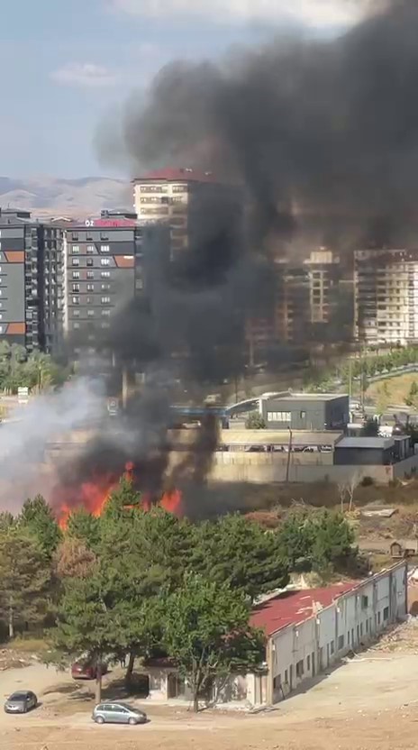 Sivas&rsquo;ta akaryakıt istasyonu yanında &ccedil;ıkan yangın paniğe neden oldu
