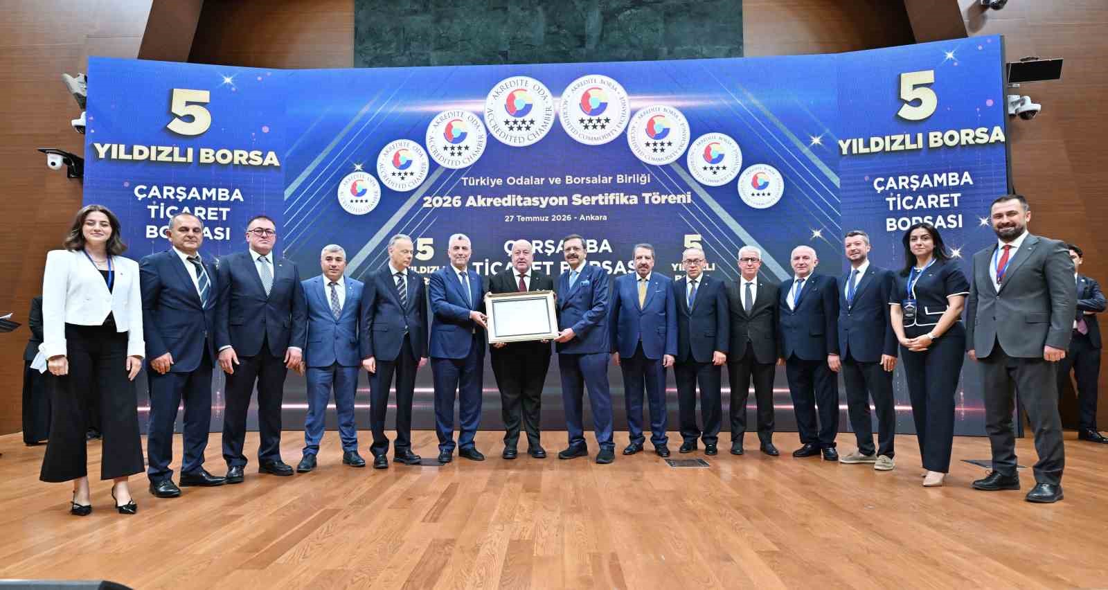 &Ccedil;arşamba Ticaret Borsası &rsquo;5 yıldızlı borsa&rsquo; stat&uuml;s&uuml;n&uuml; korudu