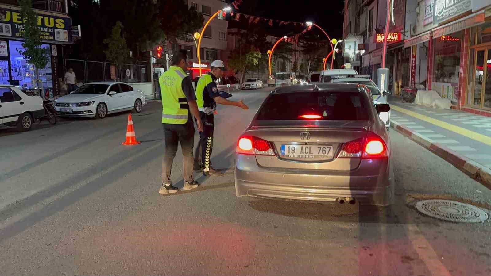Çorum’da trafik denetimi: 28 araç sürücüsüne ceza