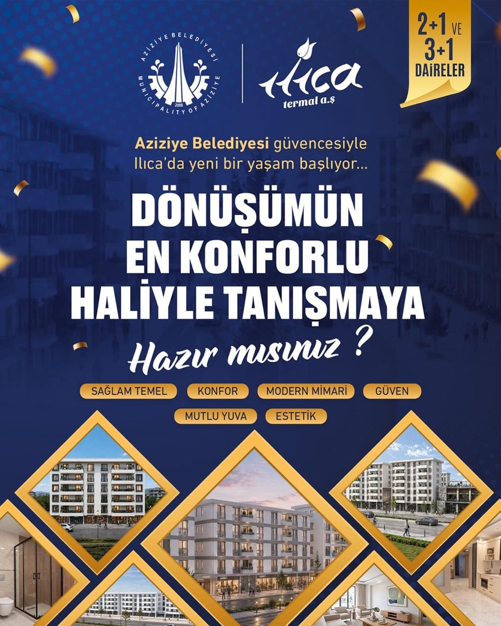 Aziziye’nin kentsel dönüşüm konutları satışa çıkıyor