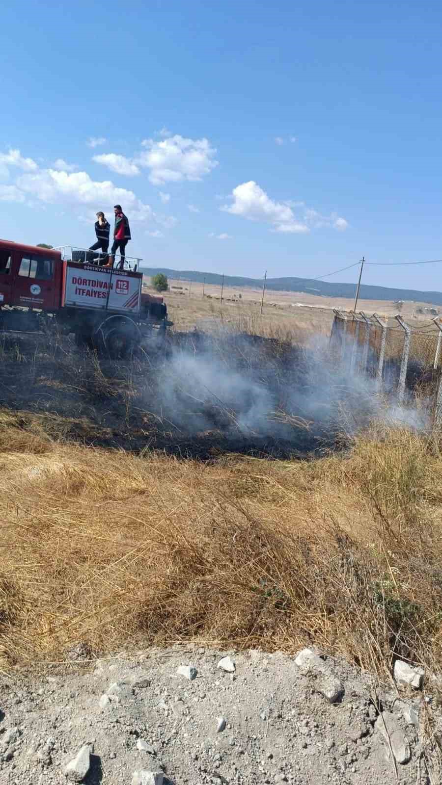 Bolu’da anız yangını büyümeden söndürüldü