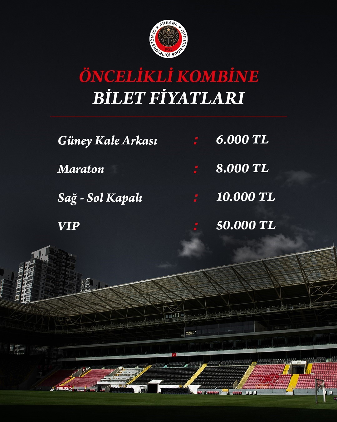 Gençlerbirliği’nde yeni sezon kombine satışları başladı