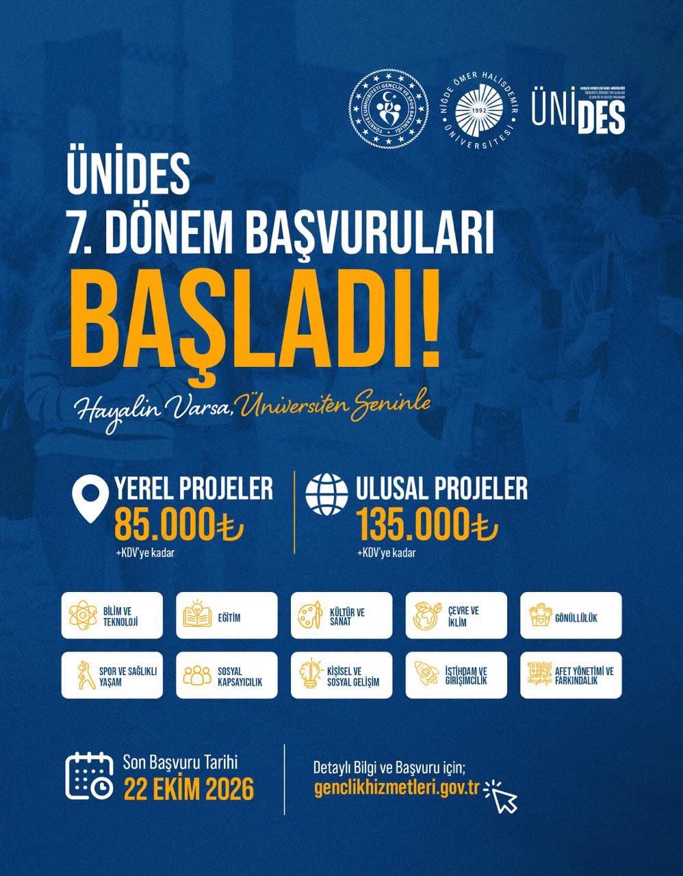 &Uuml;NİDES 7. D&ouml;nem başvuruları başladı