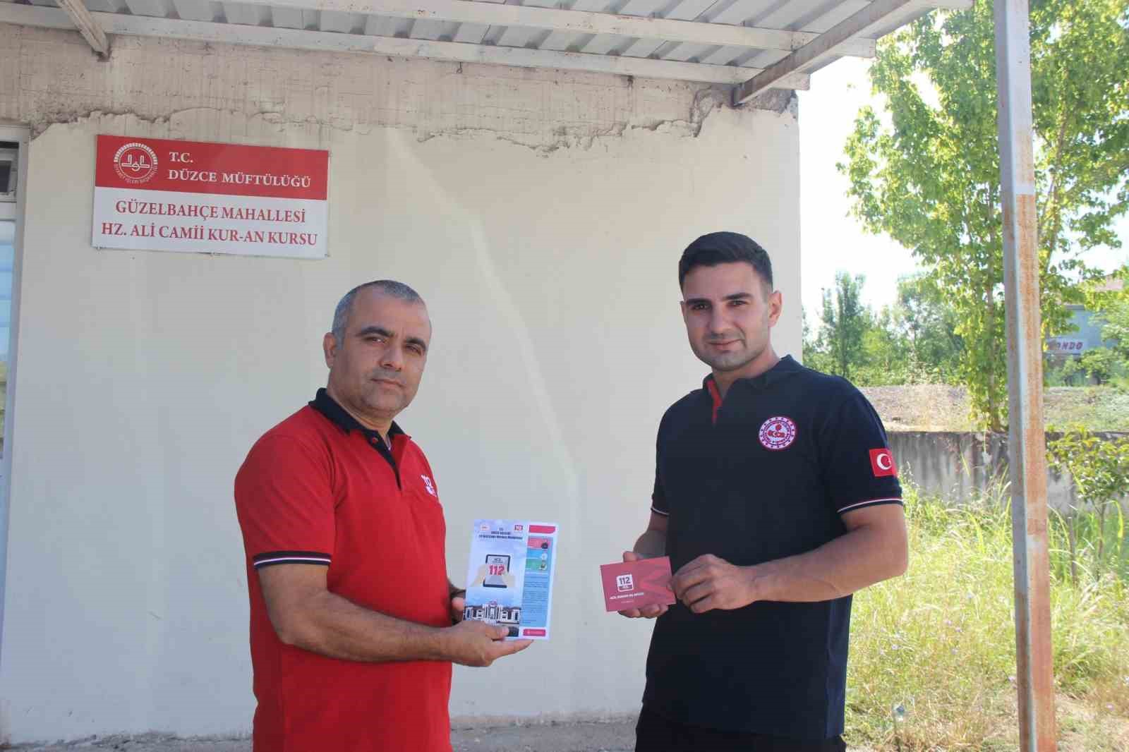 Kuran kurslarında 112 Acil çağrı hattı tanıtımları sürüyor