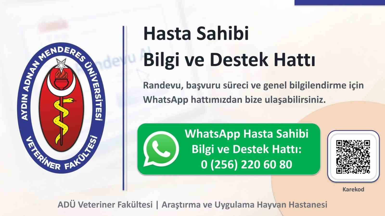 ADÜ Hayvan Hastanesi’nde online randevu dönemi başladı