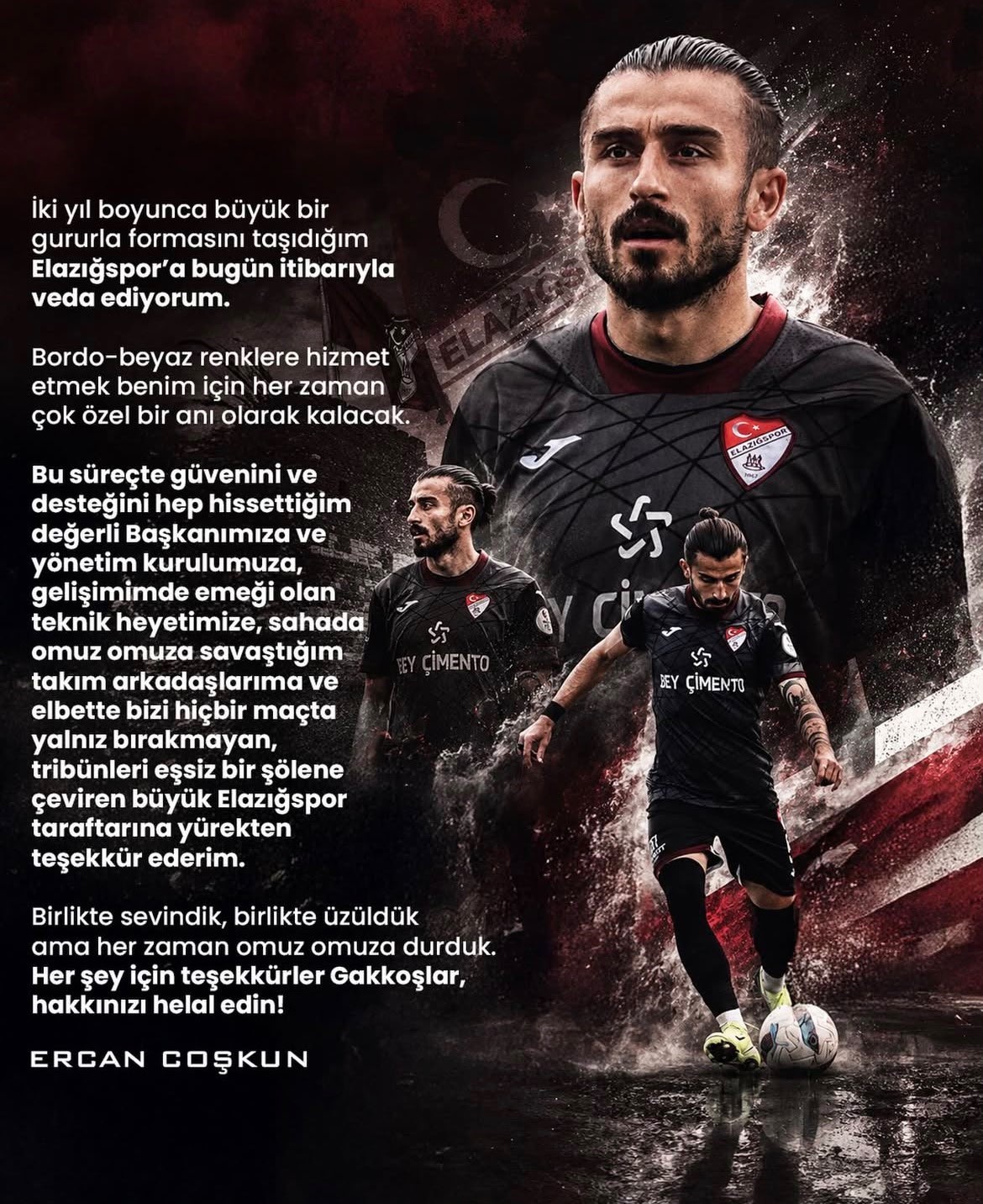 Ercan Coşkun Elazığspor&rsquo;a veda etti