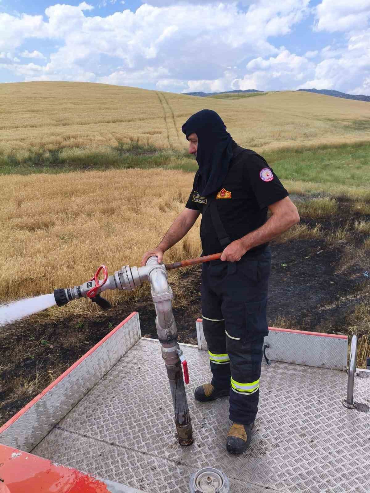 Silvan’da 2 dönümlük ekili alan kül oldu