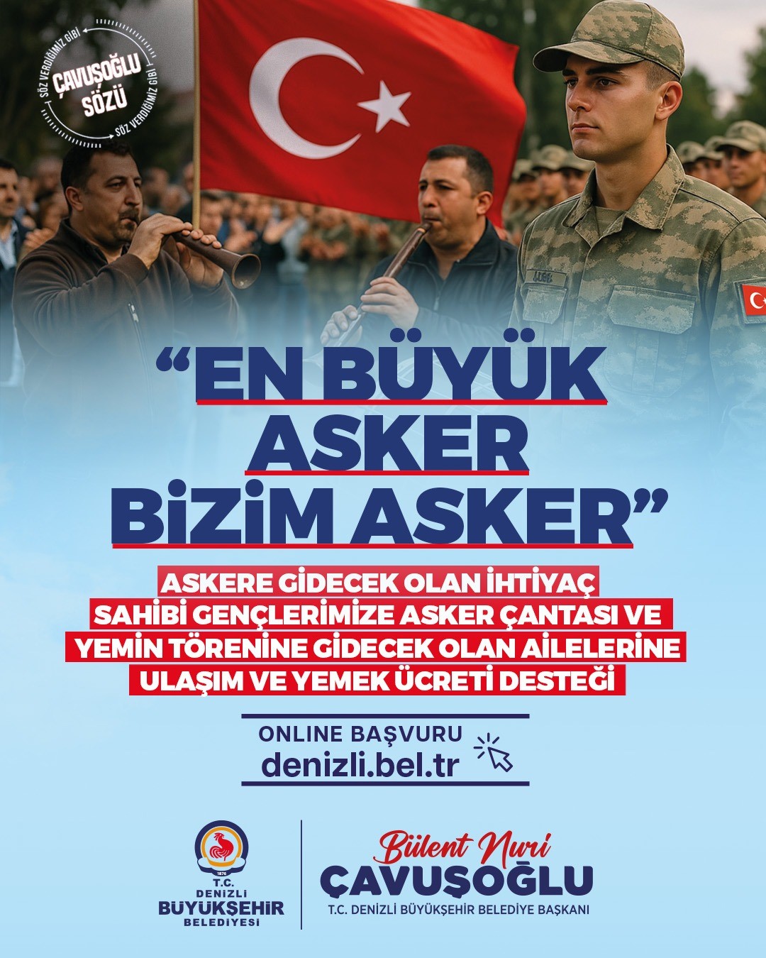 Mehmetçiğin en mutlu gününde Denizli Büyükşehirden anlamlı destek