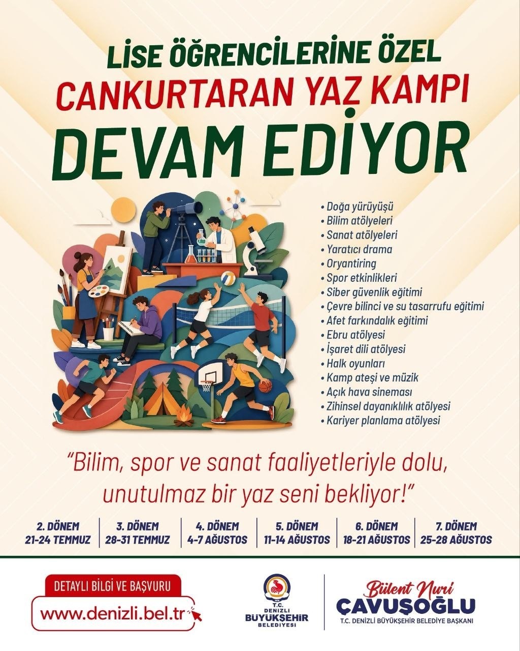Denizlili gençler Büyükşehir’in yaz kampında buluştu