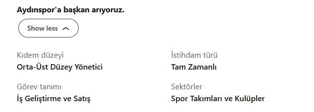 İş ilanıyla kulüp başkanı arayan Aydınspor’a yapılan başvurular dikkat çekti