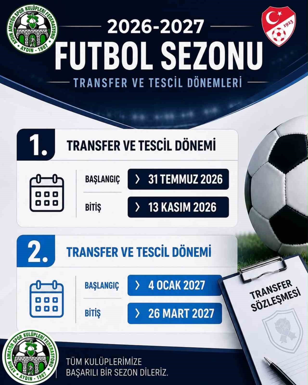 Amat&ouml;r futbolda transfer takvimi belli oldu