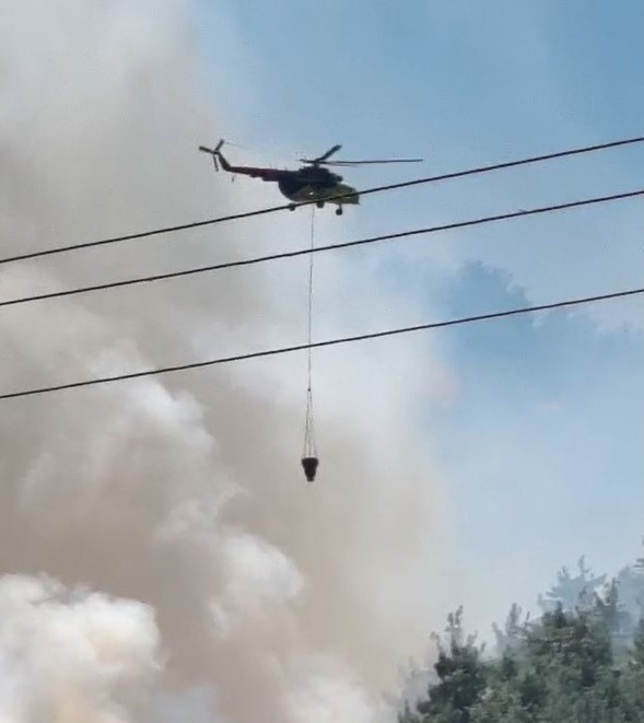 Soma’daki orman yangınına müdahale devam ediyor