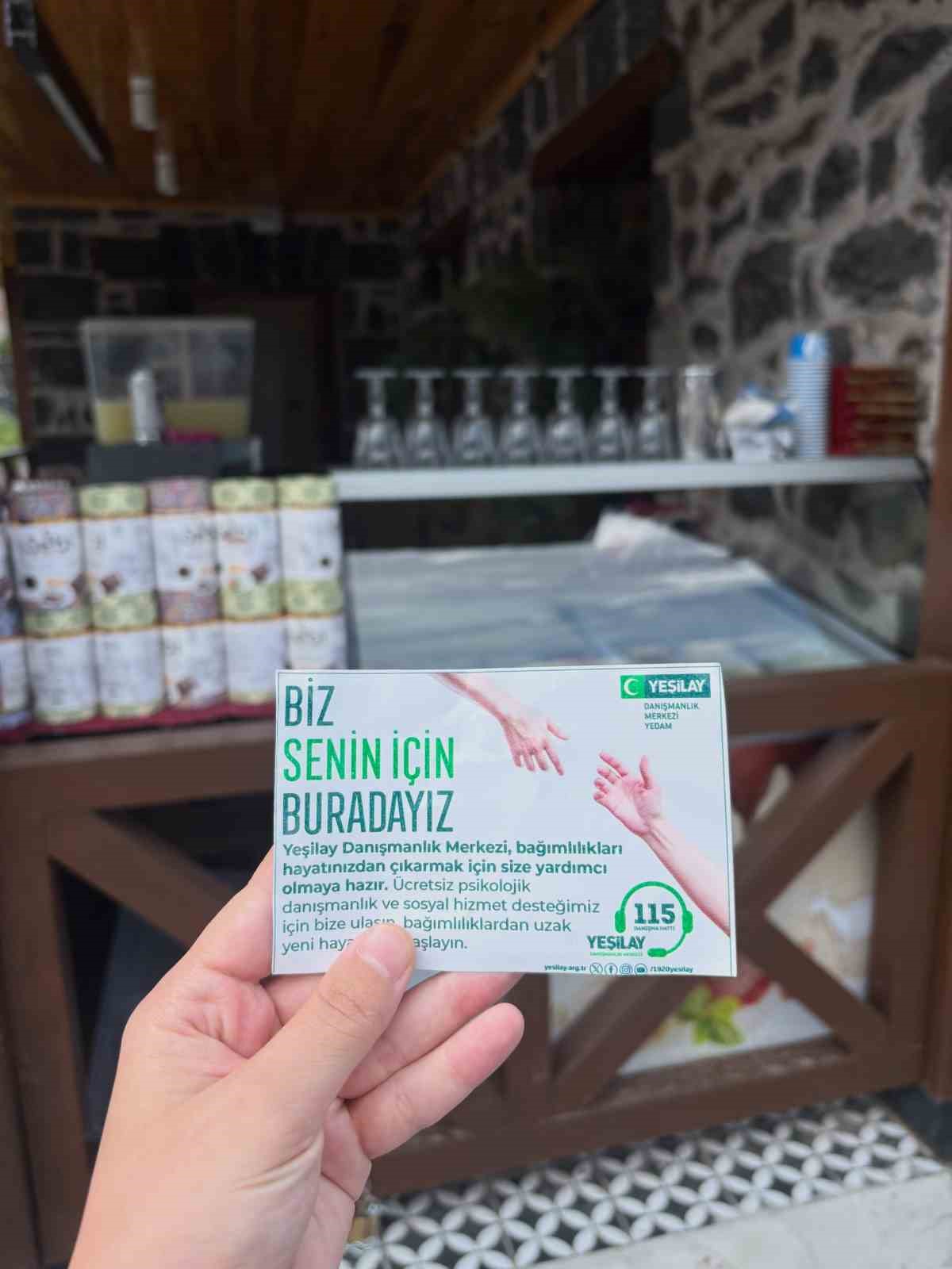 Yeşilay Kars Şubesi&rsquo;nden esnafa bağımlılıkla m&uuml;cadele bilgilendirmesi