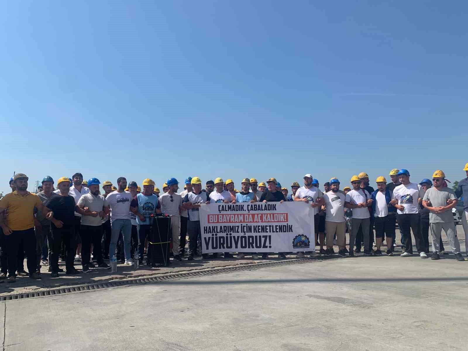Ücretlerini alamadıklarını iddia eden madenciler, firmanın Tekirdağ’daki ofise yürüdü