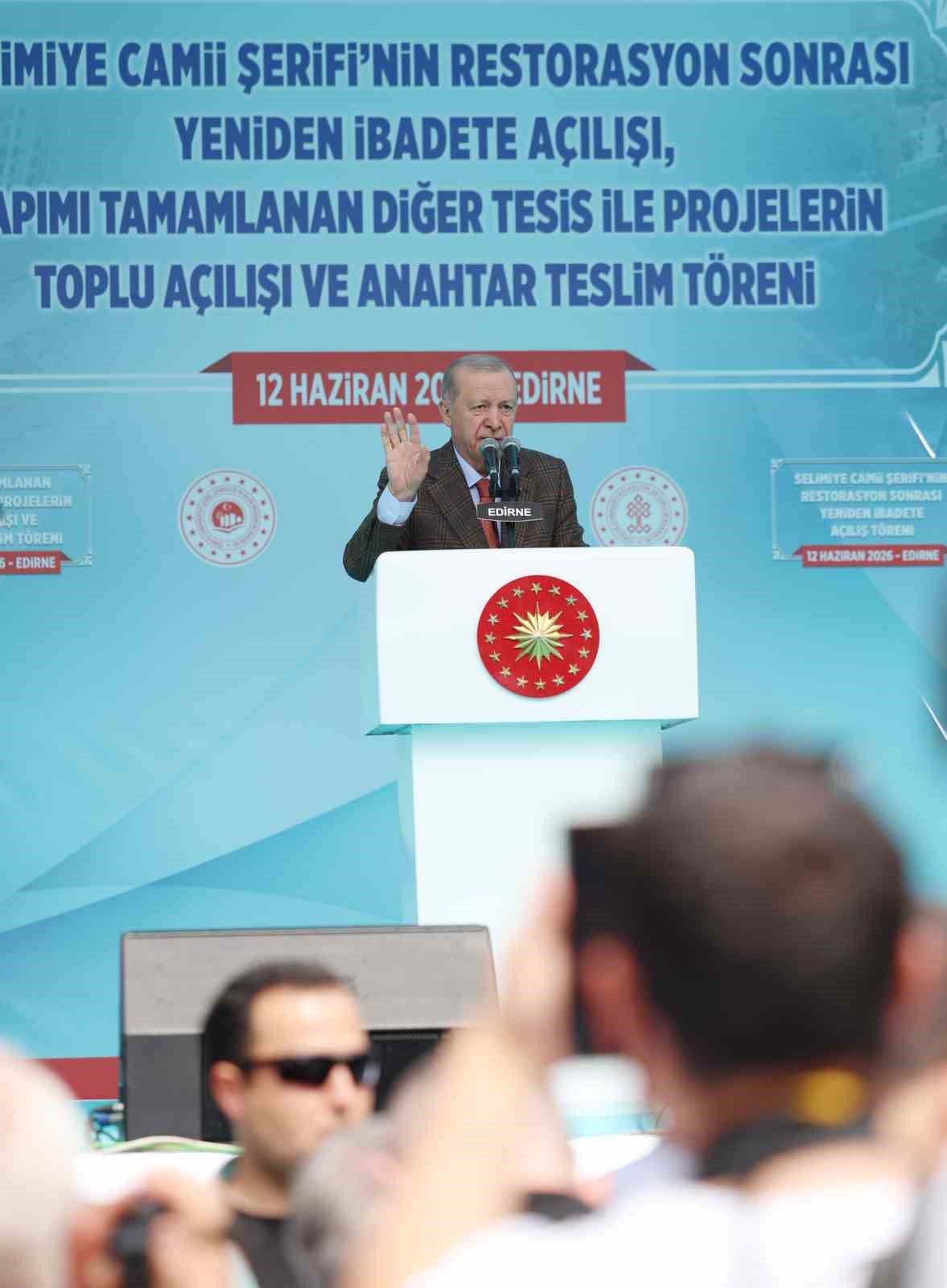 Cumhurbaşkanı Erdoğan: "Selimiye Camii’nin 450 yıllık tarihindeki en kapsamlı restorasyonu yaptık"