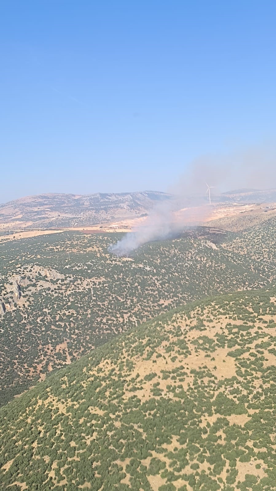 Gaziantep’te çıkan orman yangını havadan ve karadan müdahaleyle söndürüldü
