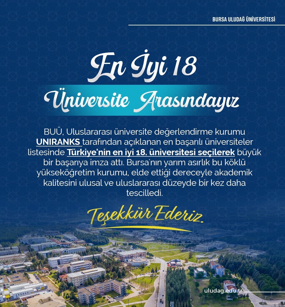 BU&Uuml;, T&uuml;rkiye&rsquo;nin en iyi 18 &uuml;niversitesi arasında yer aldı
