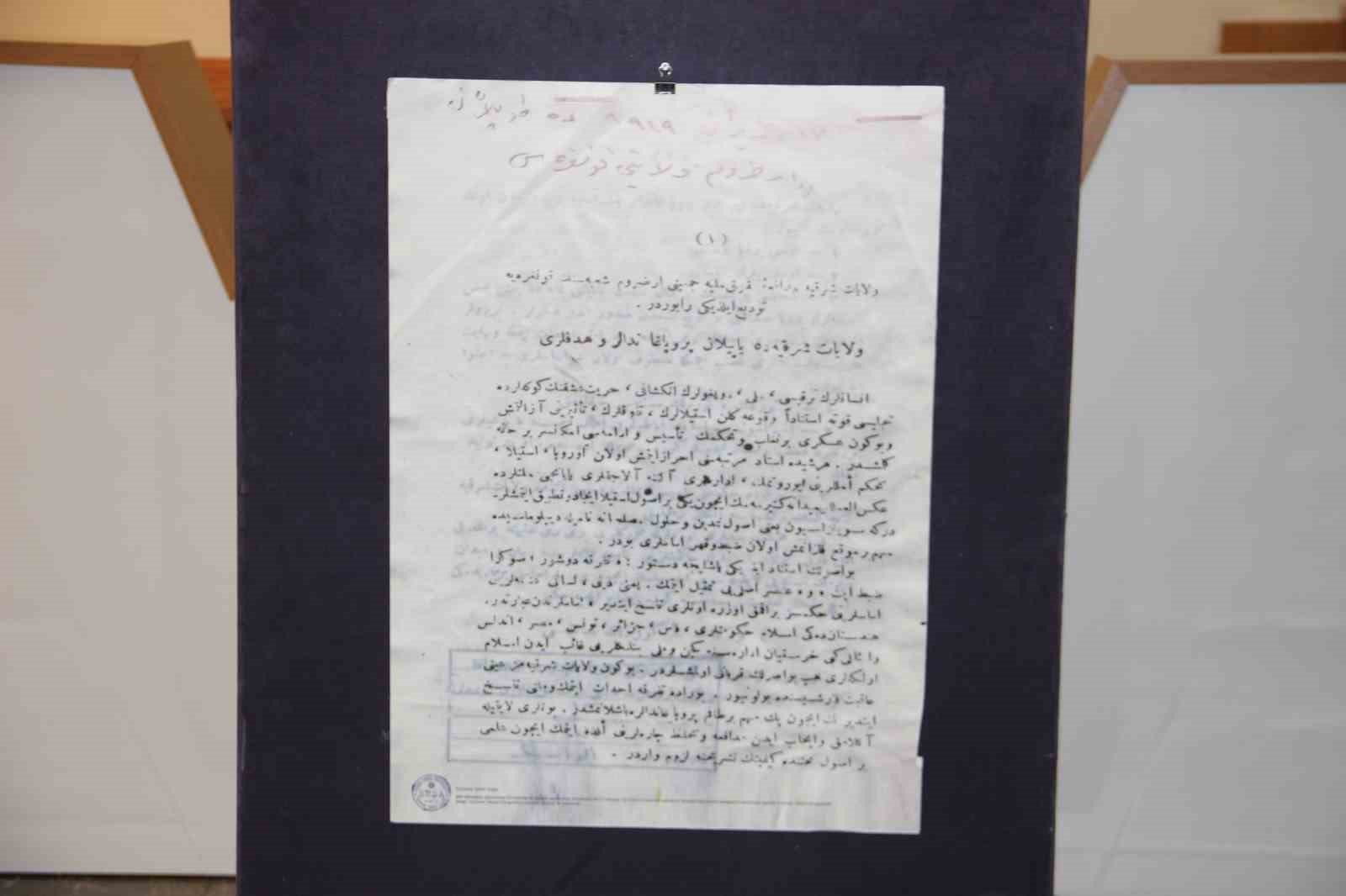 Erzurum Kongresi’nin 107’nci yılında yerel basın sergisi açıldı