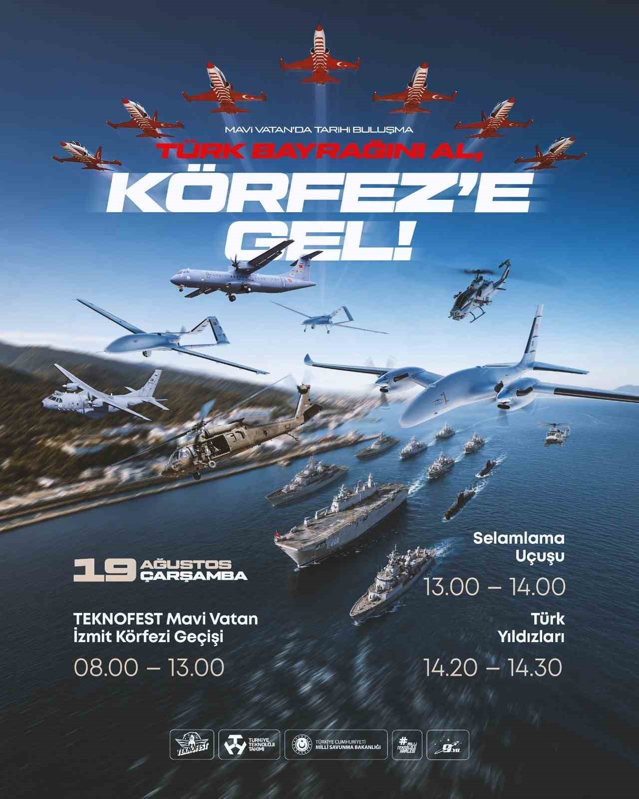 T&uuml;rk Donanması&rsquo;nın se&ccedil;kin platformları ile g&ouml;ky&uuml;z&uuml;n&uuml;n yerli ve milli gururları vatandaşları selamlayacak