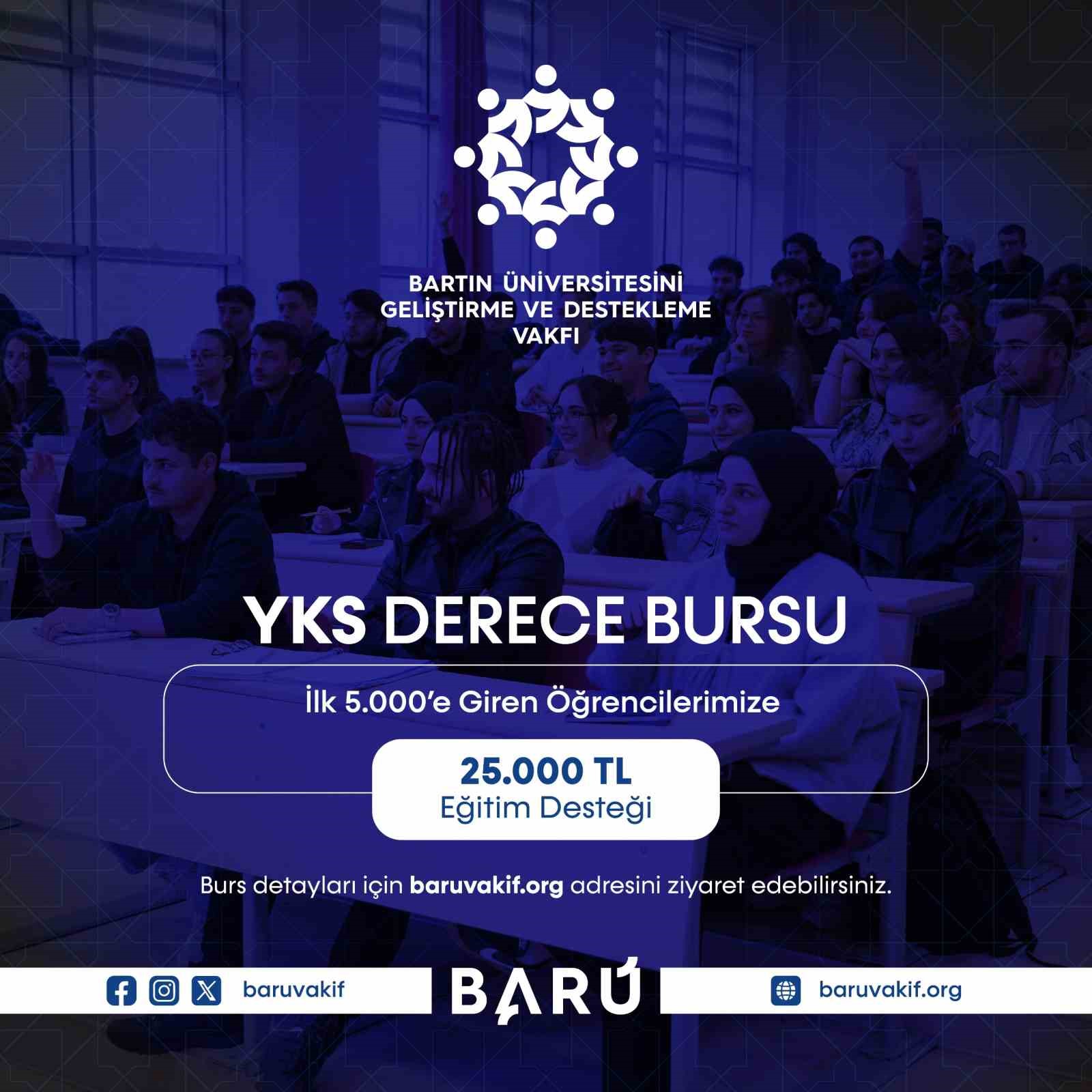 İlk beş binde yer alan öğrencilere 25 bin TL burs verilecek