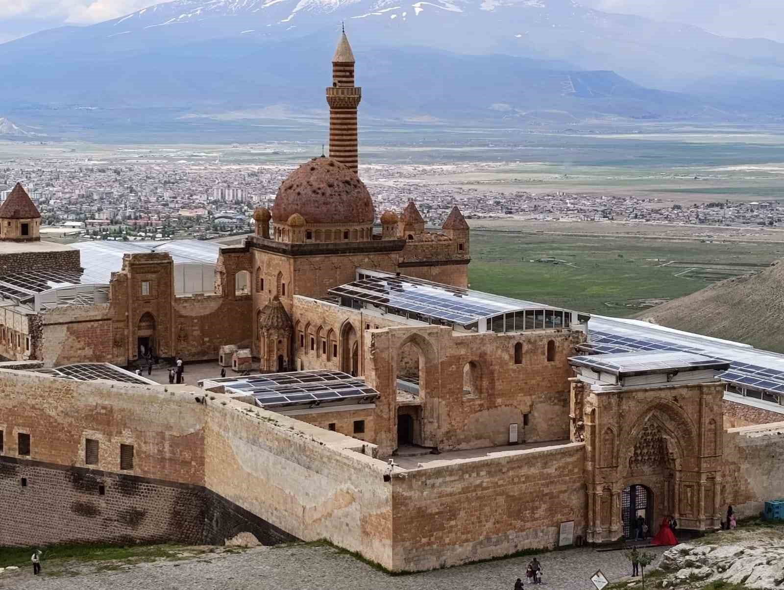 İshakpaşa Sarayı’nın kubbesindeki otlar ziyaretçilerin dikkatini çekti