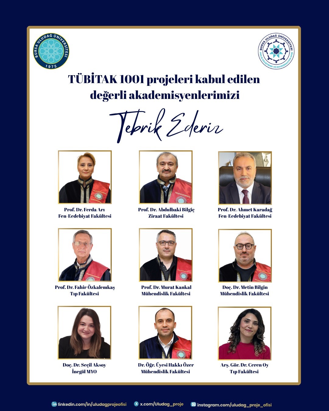 BU&Uuml;, T&Uuml;BİTAK 1001 projeleriyle zirve y&uuml;r&uuml;y&uuml;ş&uuml;ne devam ediyor