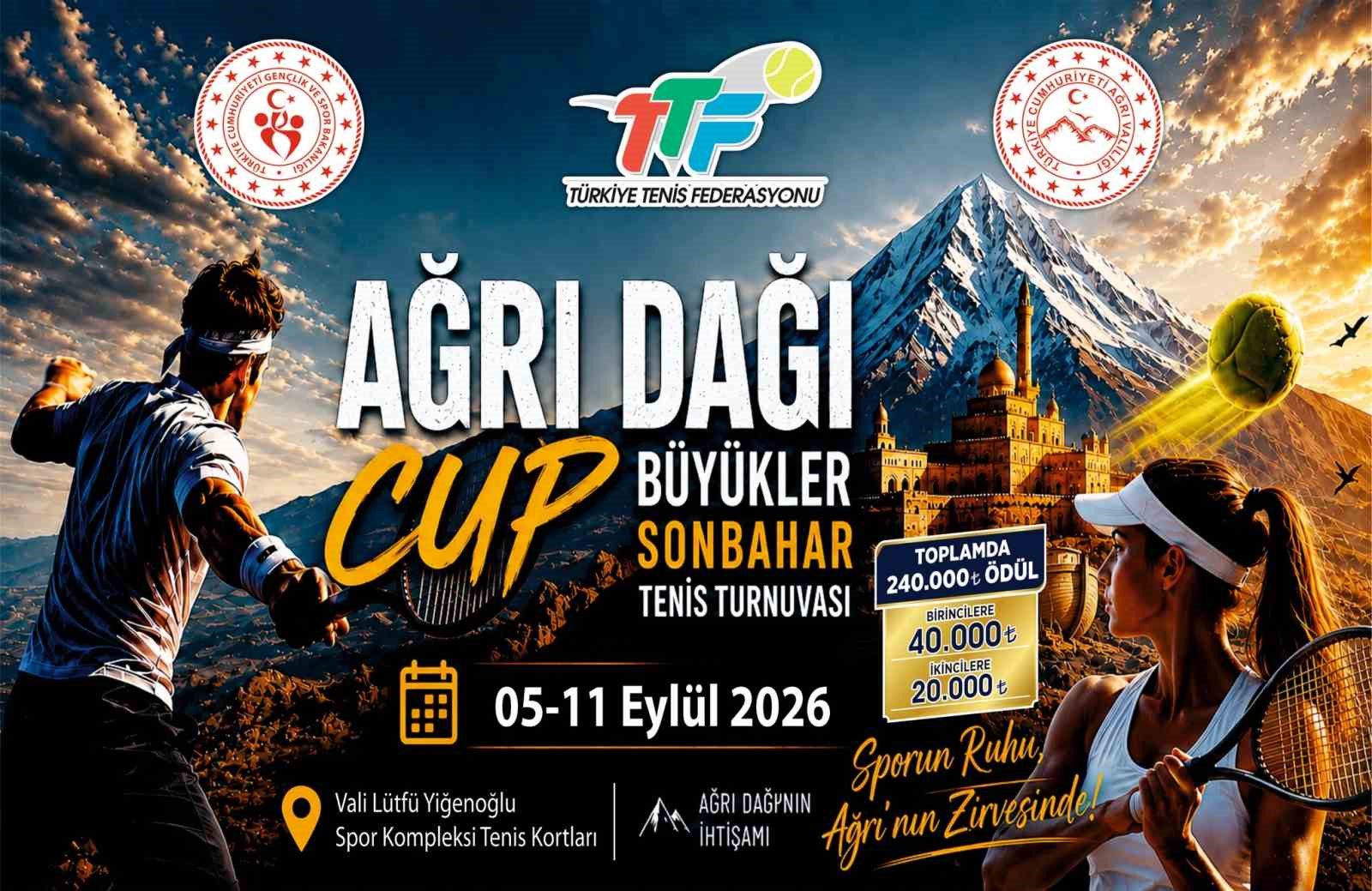 Ağrı&rsquo;da tenis heyecanı başlıyor: 81 ilden 180 sporcu Ağrı Dağı Cup i&ccedil;in geliyor