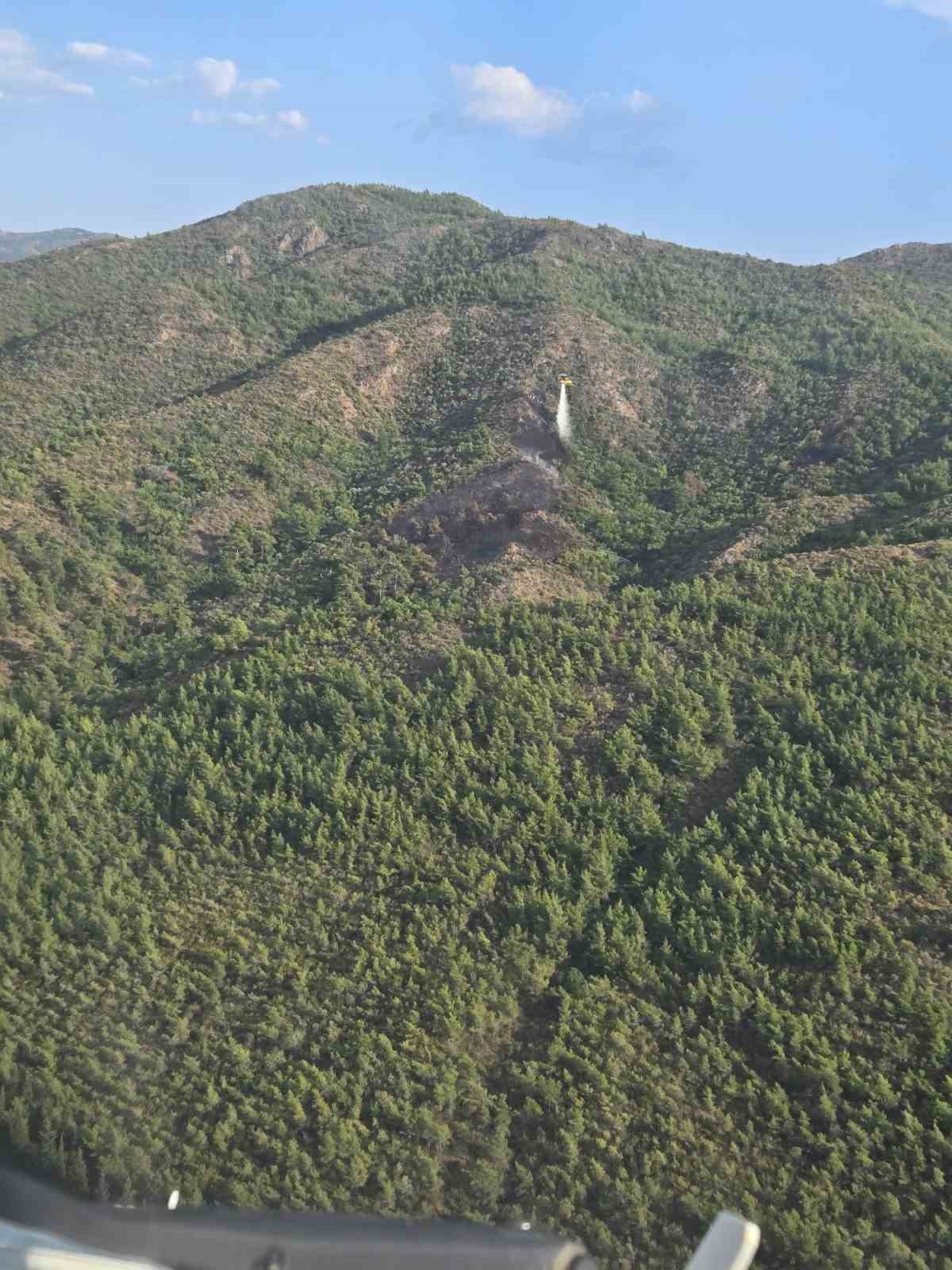Marmaris’teki yıldırım kaynaklı orman yangını söndürüldü