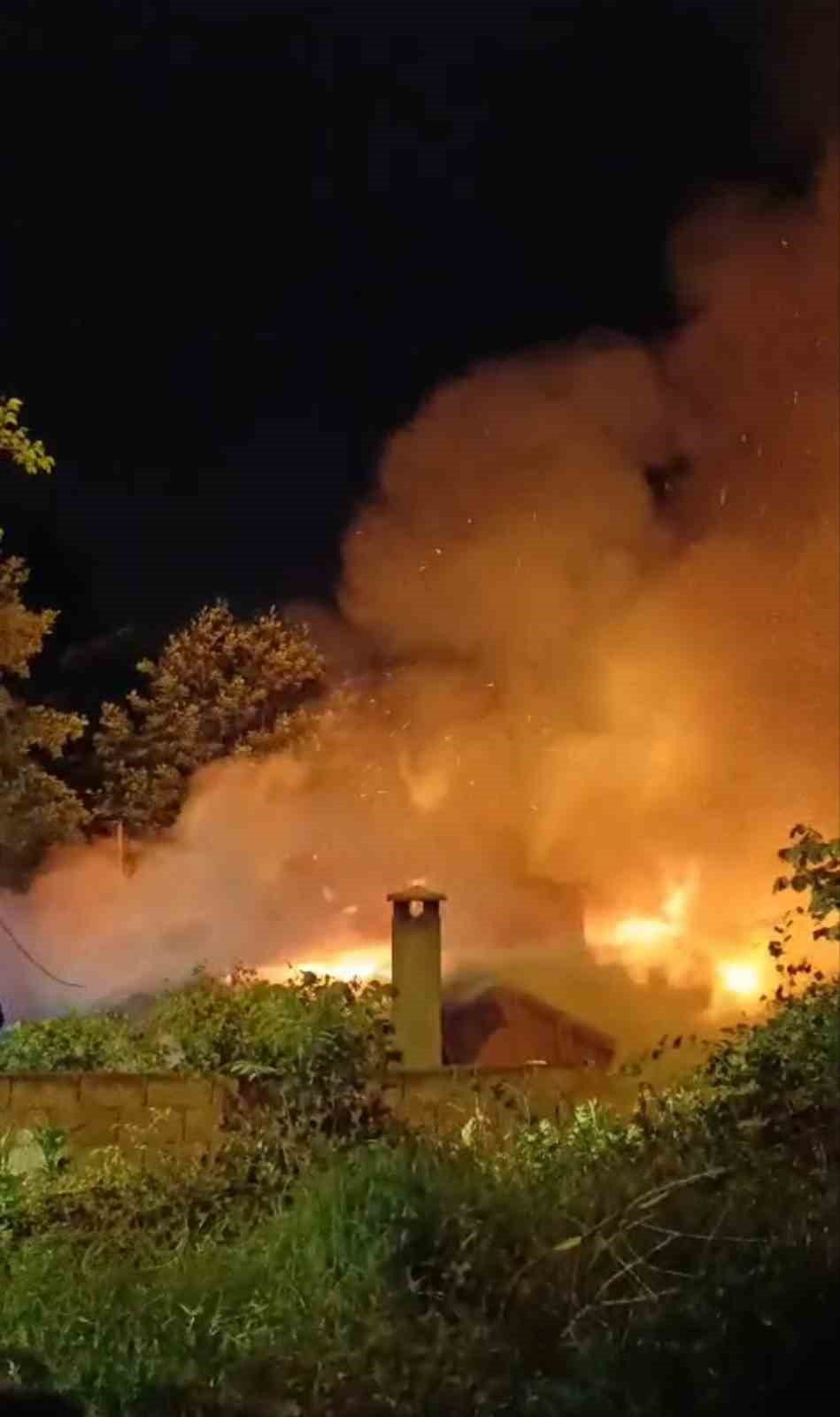Eynesil’de gece yangını: Ev kullanılamaz hale geldi