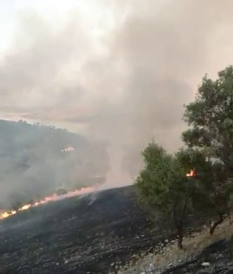 Kahta&rsquo;da anız yangını k&ouml;ye kadar ulaştı