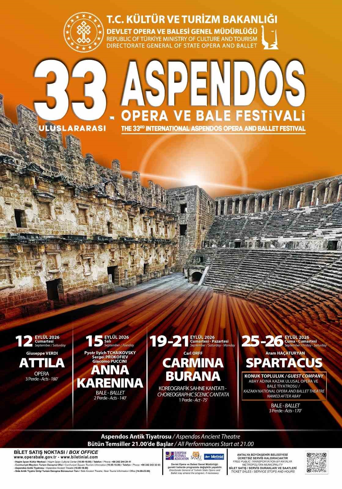 Aspendos’ta festival perdesi 33. kez açılıyor
