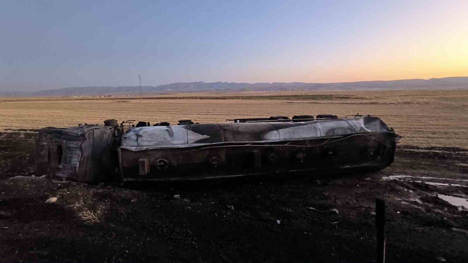 Mardin&rsquo;de mazot y&uuml;kl&uuml; tanker yandı