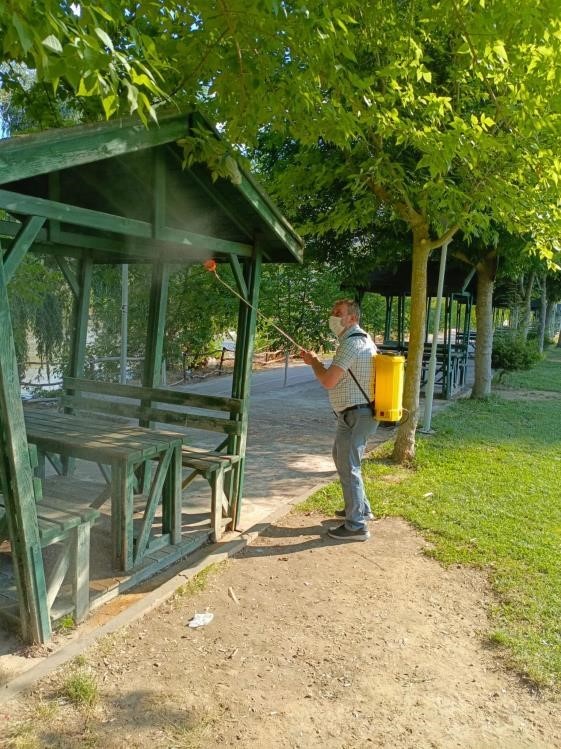 Sakarya Nehri kıyısında haşereye karşı yoğun mesai