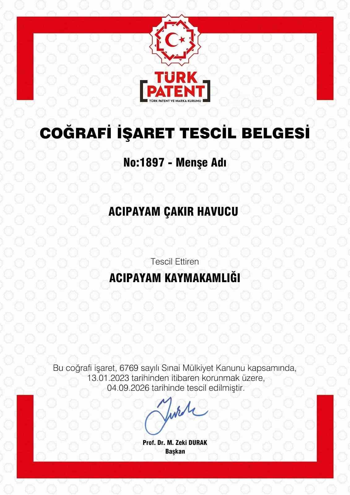 Acıpayam &Ccedil;akır Havucu coğrafi işaretle tescillendi