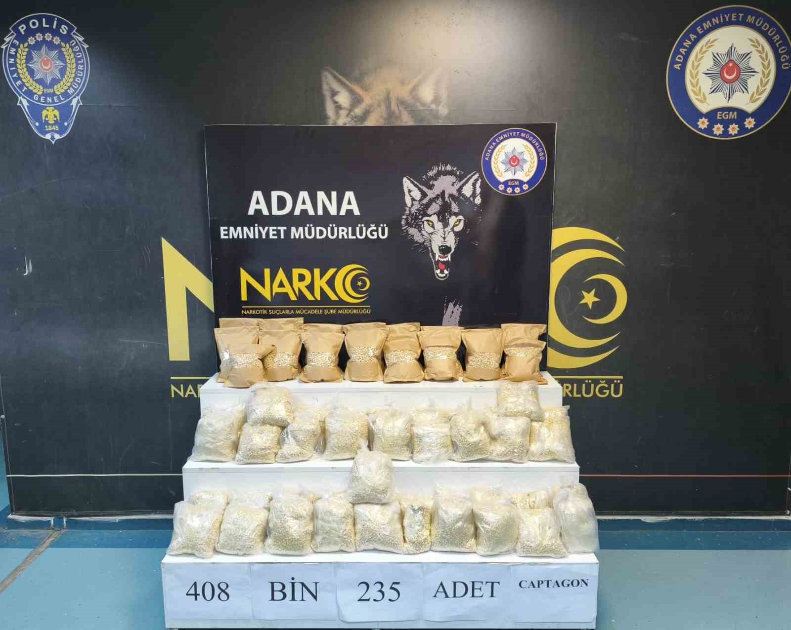 Adana&rsquo;da 408 bin 235 uyuşturucu hap ele ge&ccedil;irildi
