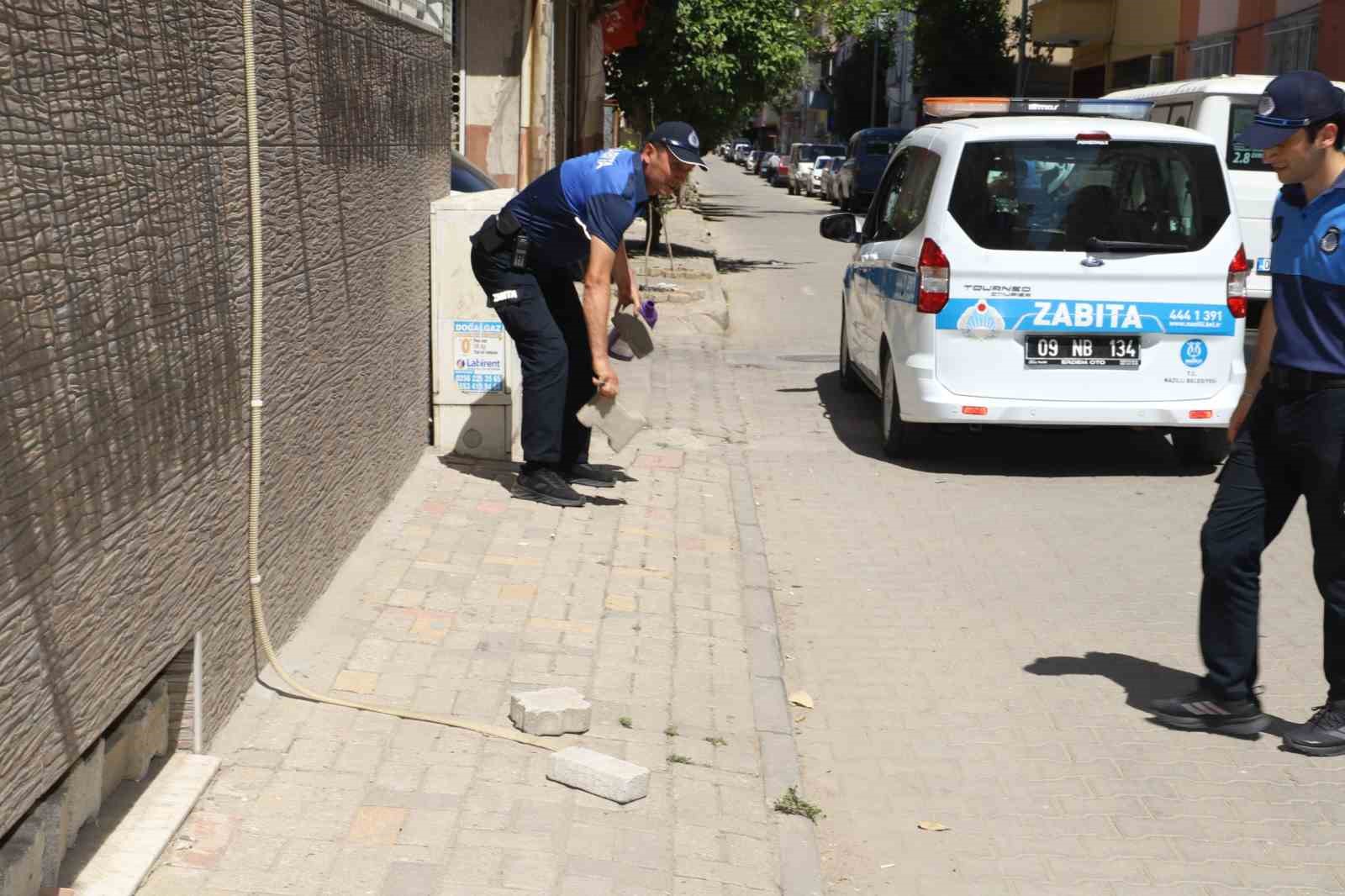 Nazilli Belediyesi’nden kaldırım işgallerine denetim
