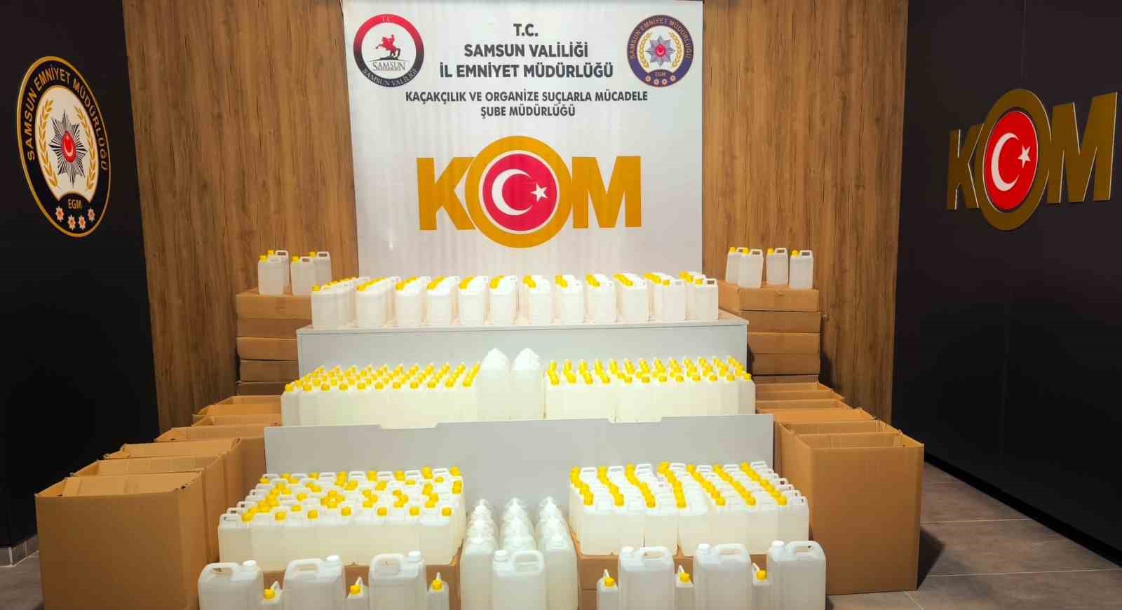 Samsun’da 1 ton 122 litre etil alkol ele geçirildi