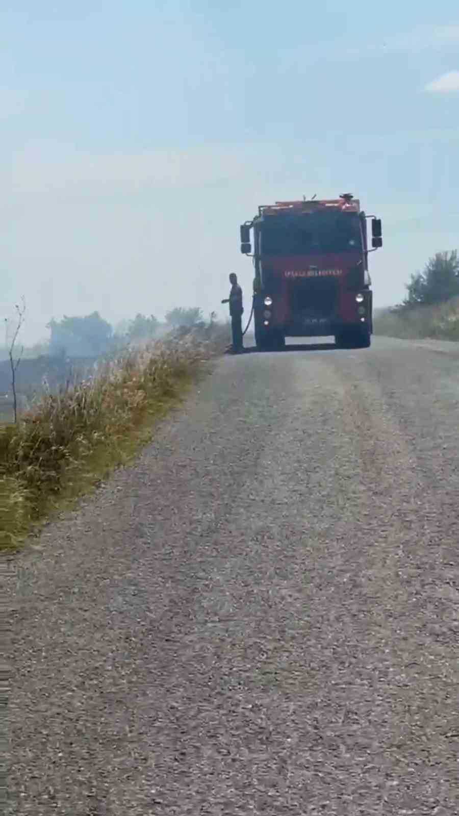 İpsala’da mera yangını: İtfaiye seferber oldu