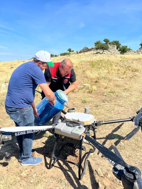 Çanakkale’de çekirge ile mücadele başlatıldı