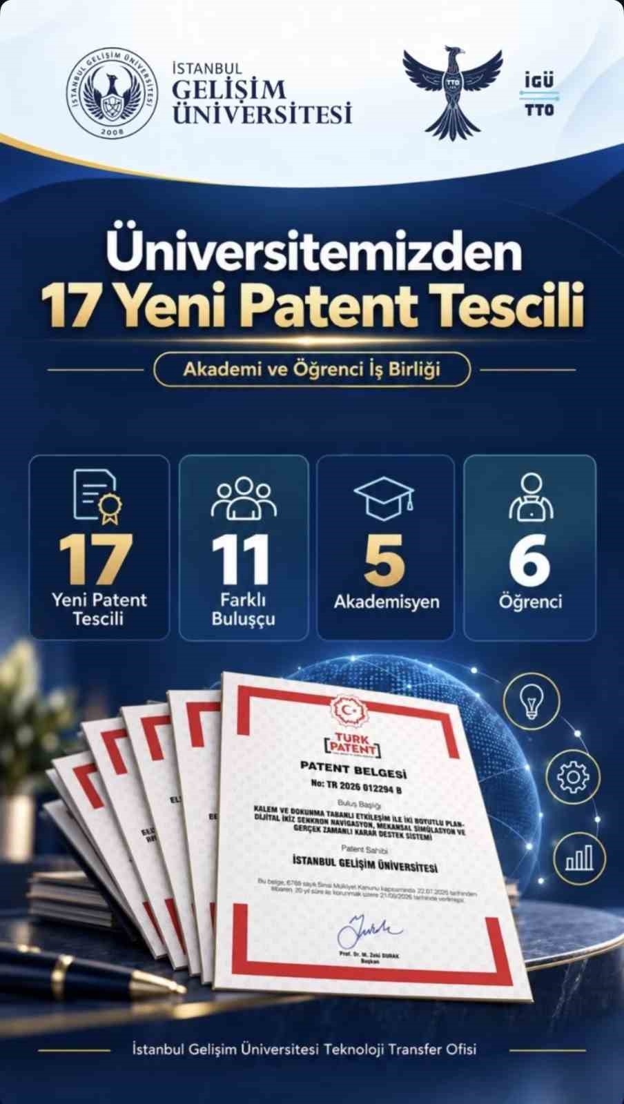 İG&Uuml;&rsquo;de 17 buluş daha patentle tescillendi