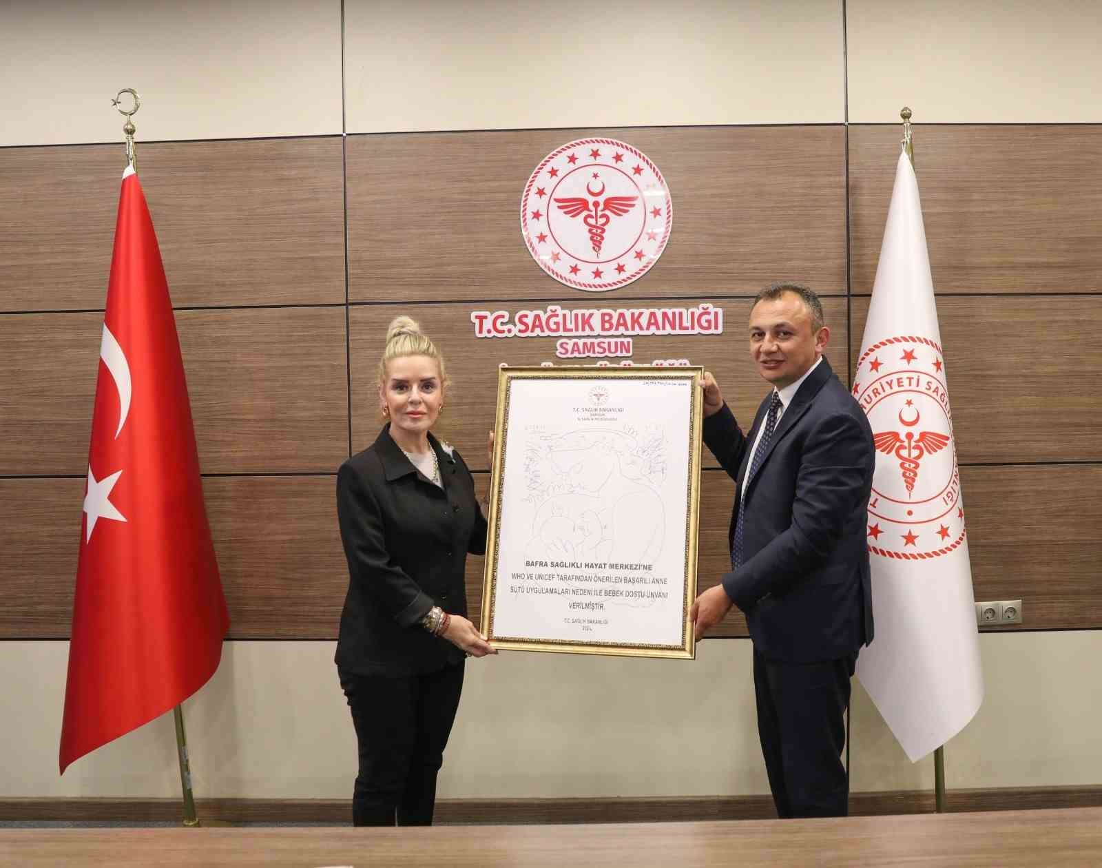 Bafra Sağlıklı Hayat Merkezi "Bebek Dostu" ünvanı aldı