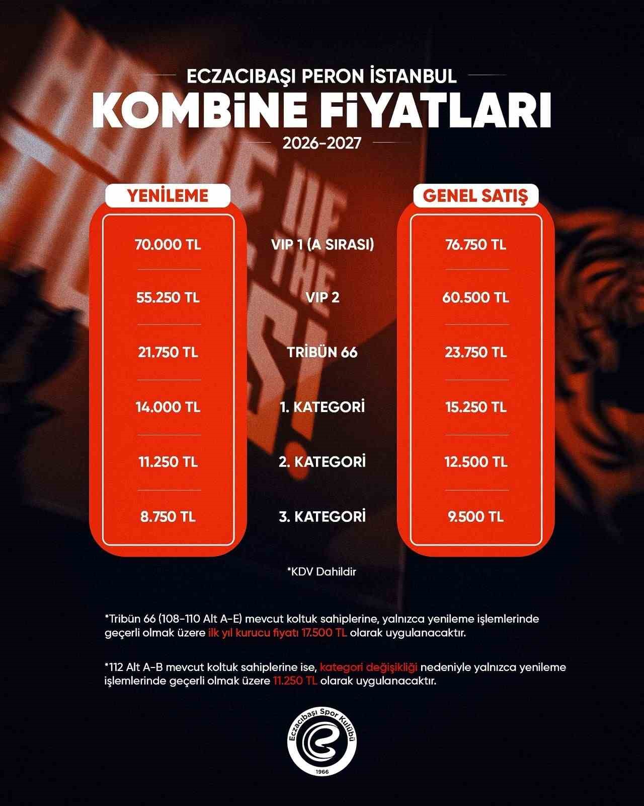 Eczacıbaşı Peron İstanbul’da kombine yenileme ve genel satış dönemi başlıyor