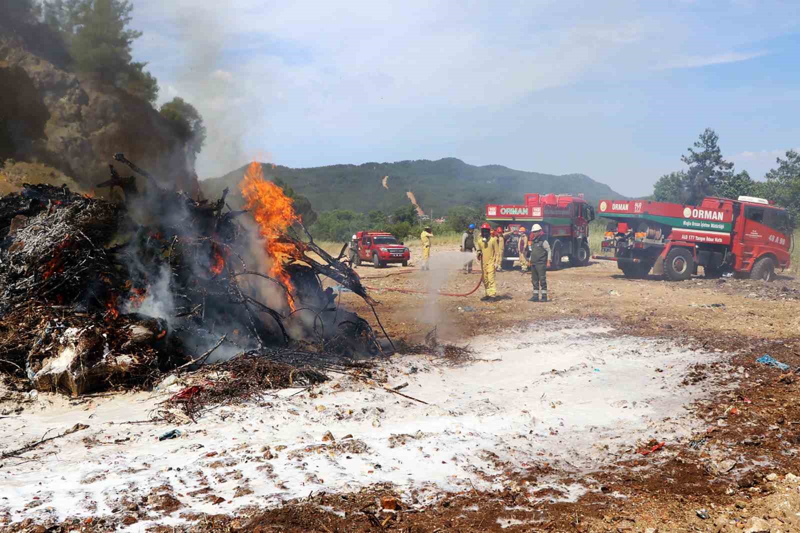Yangın sezonu öncesi orman yangın tatbikatı
