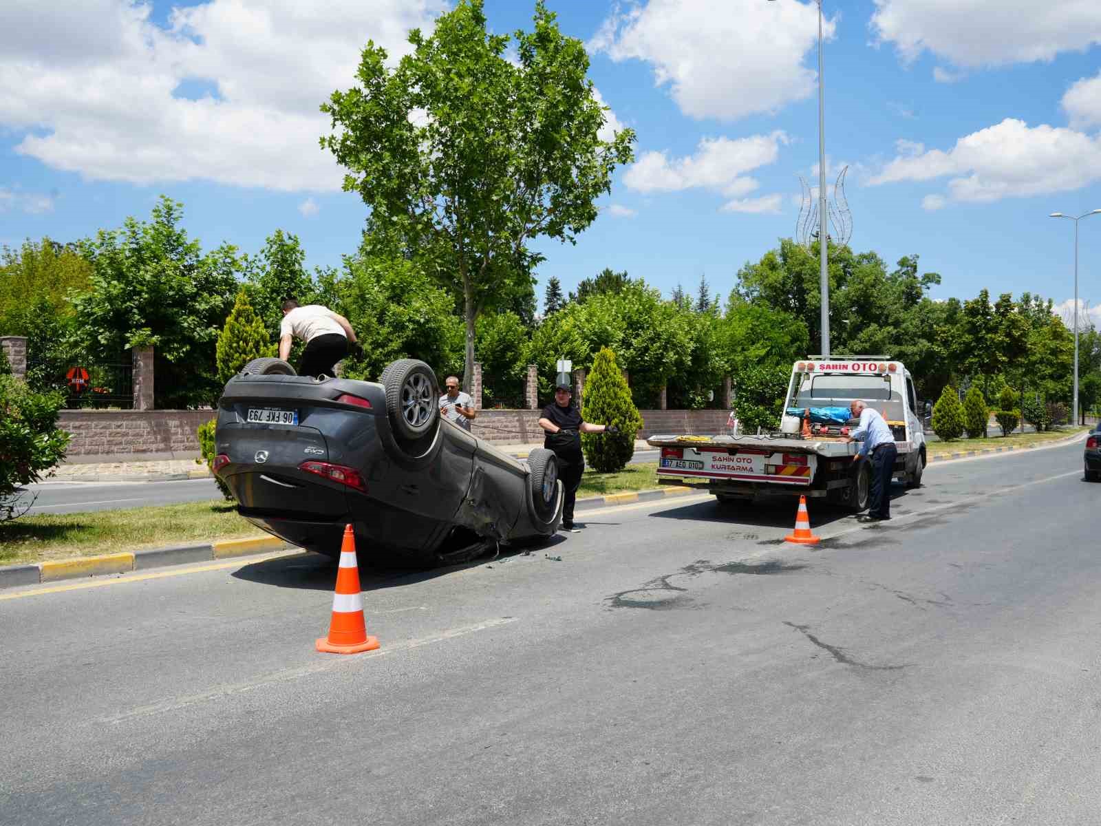 Kastamonu’da otomobil takla attı: 1 yaralı