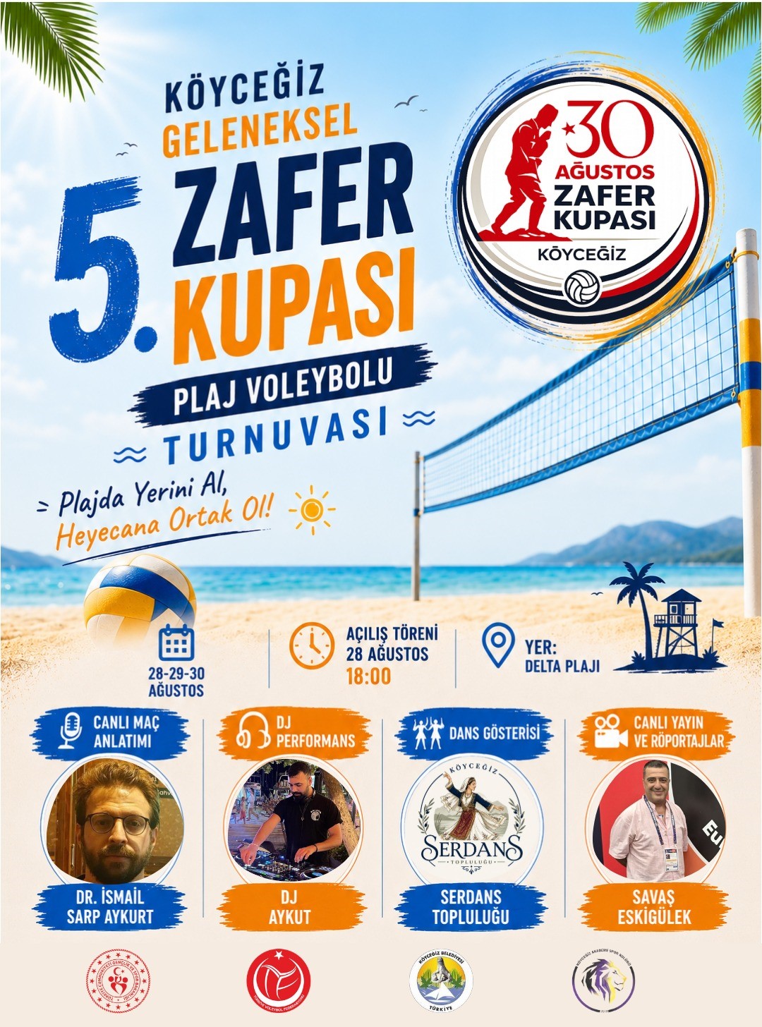 Köyceğiz’de 5. Geleneksel Ulusal Plaj Voleybolu Turnuvası başlıyor